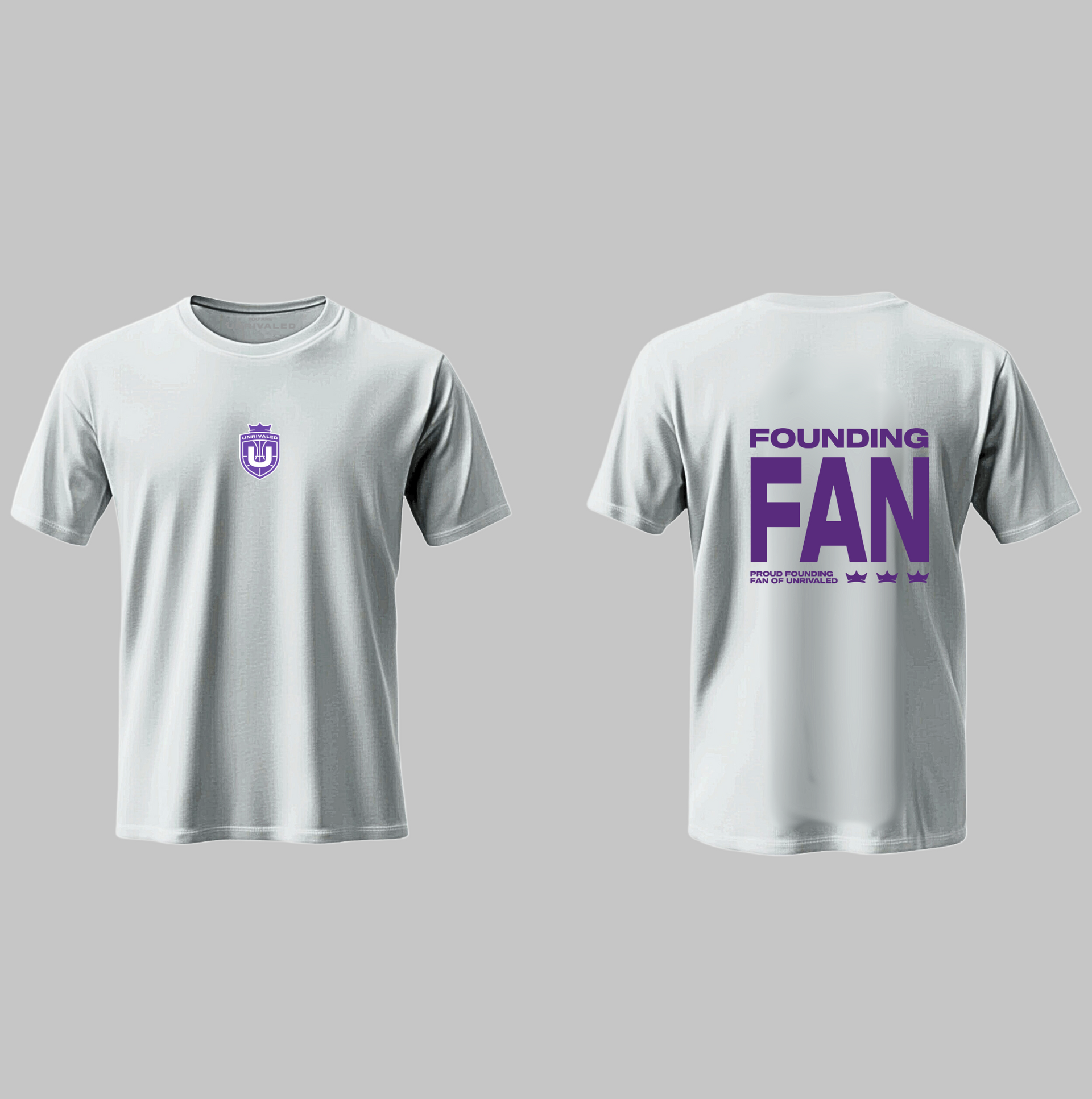 FOUNDING FAN OFFICIAL HEATHER GREY/PURPLE T-SHIRT