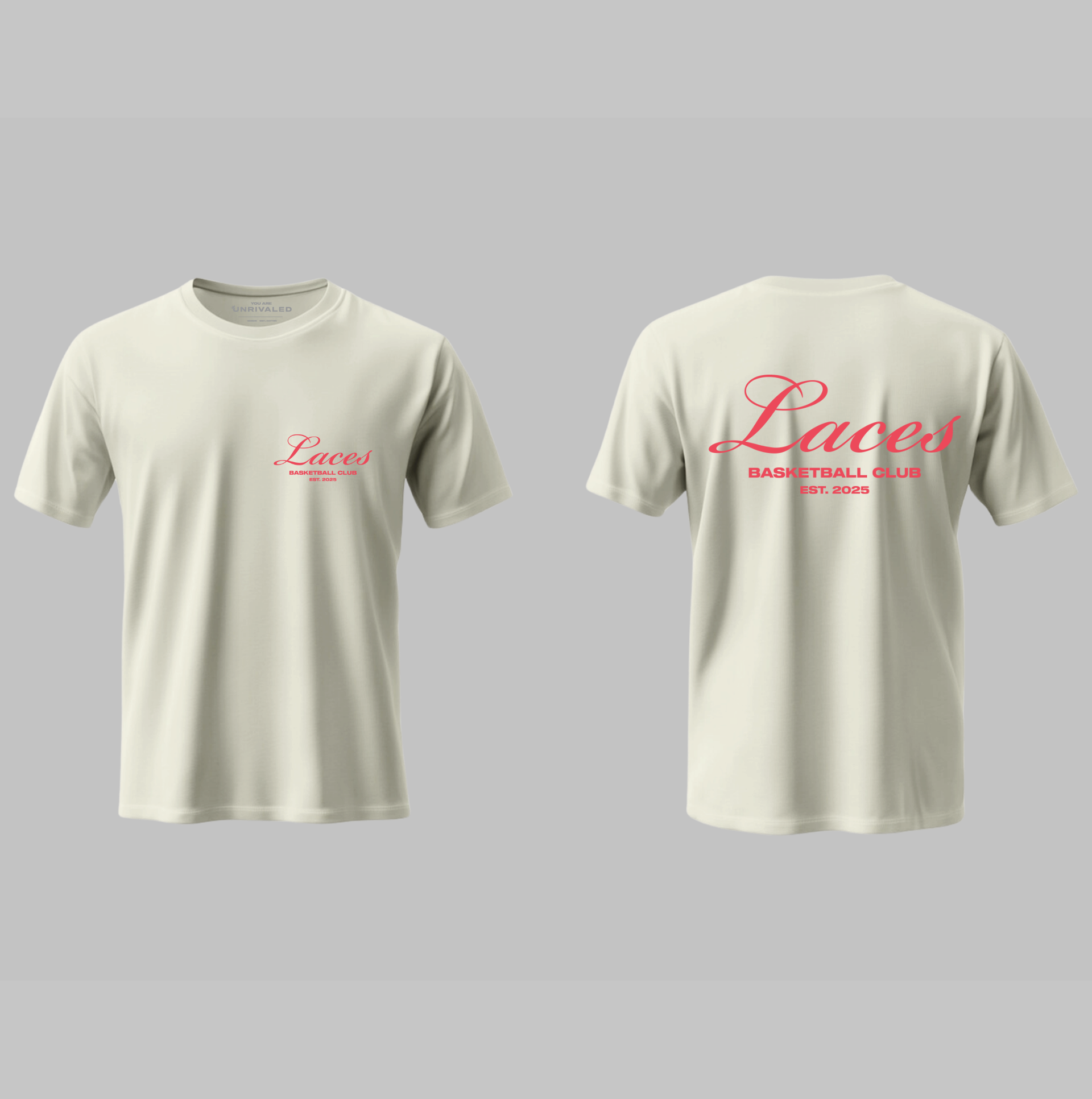 LACES CREAM SCRIPT LOGO T-SHIRT