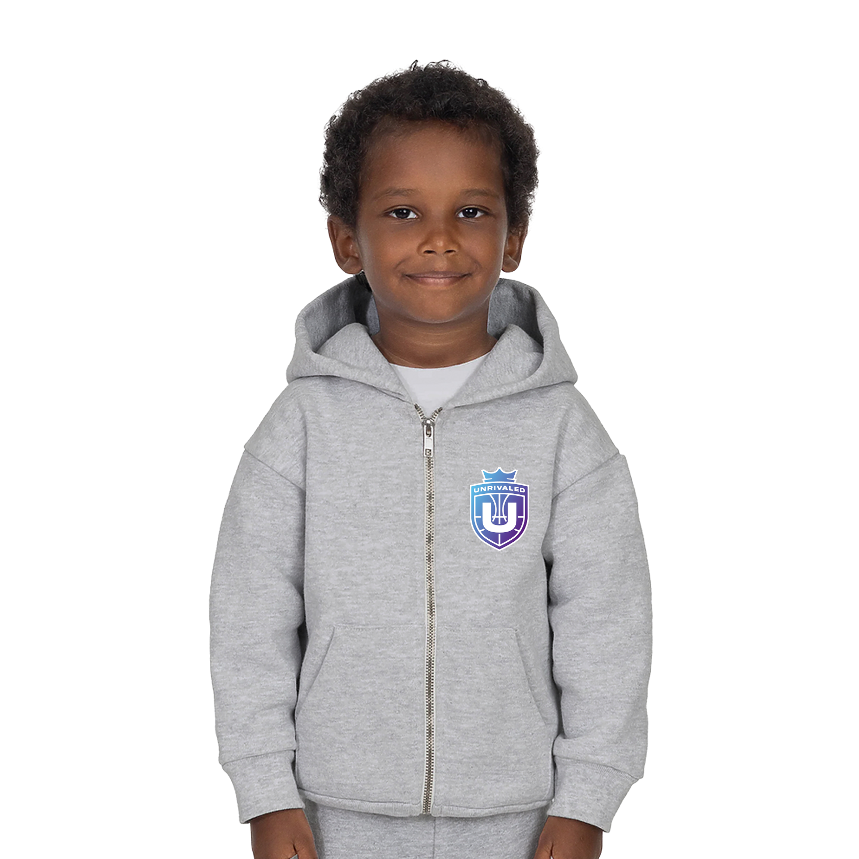 Unrivaled Kids League Logo Hoodie - Ash Gray