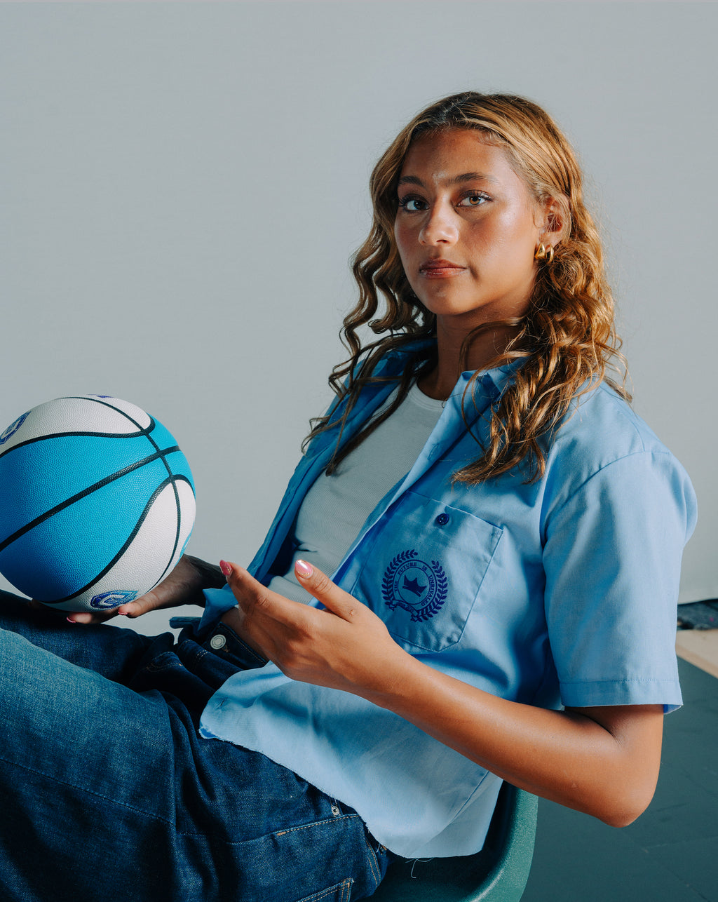 Raw-Edge Cropped Work Shirt