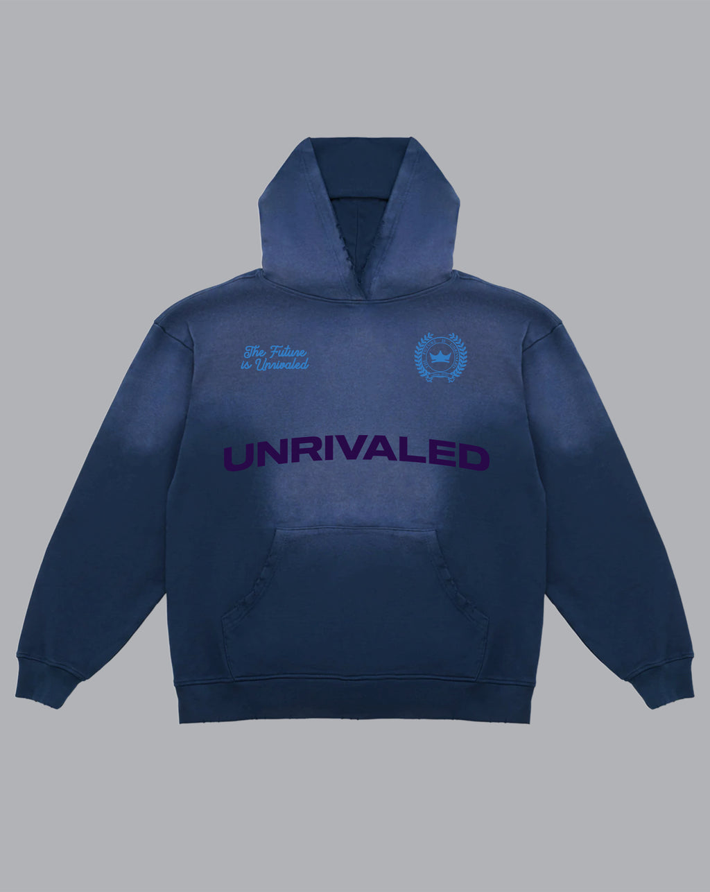 Distressed Hoodie - Washed Navy