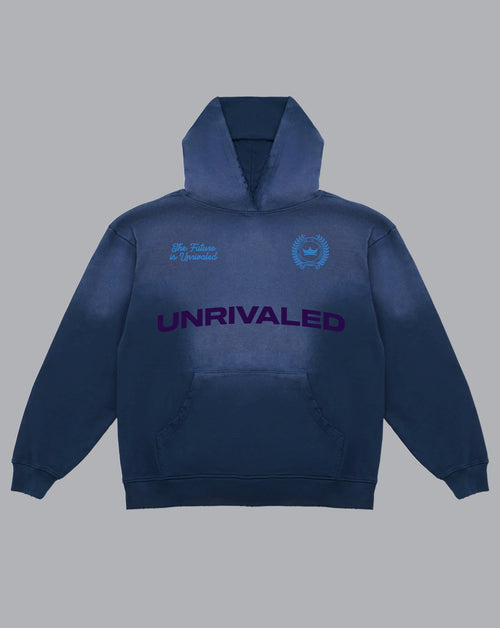 Distressed Hoodie - Washed Navy