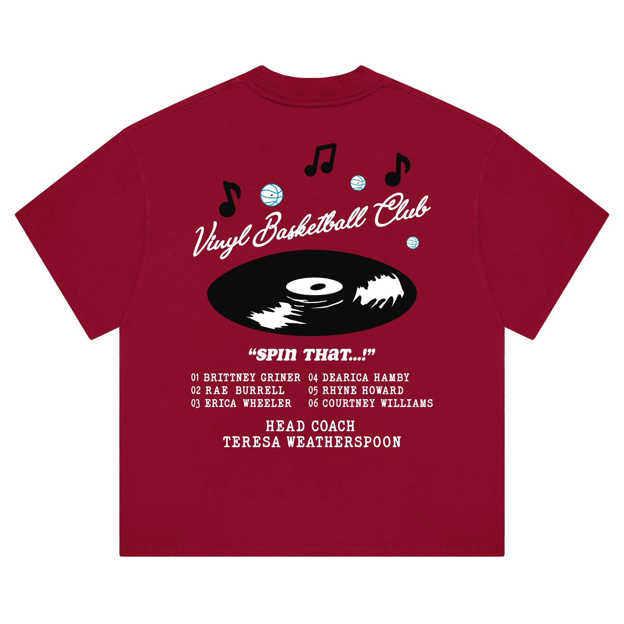 Vinyl Basketball Club T-Shirt - Vinyl Red