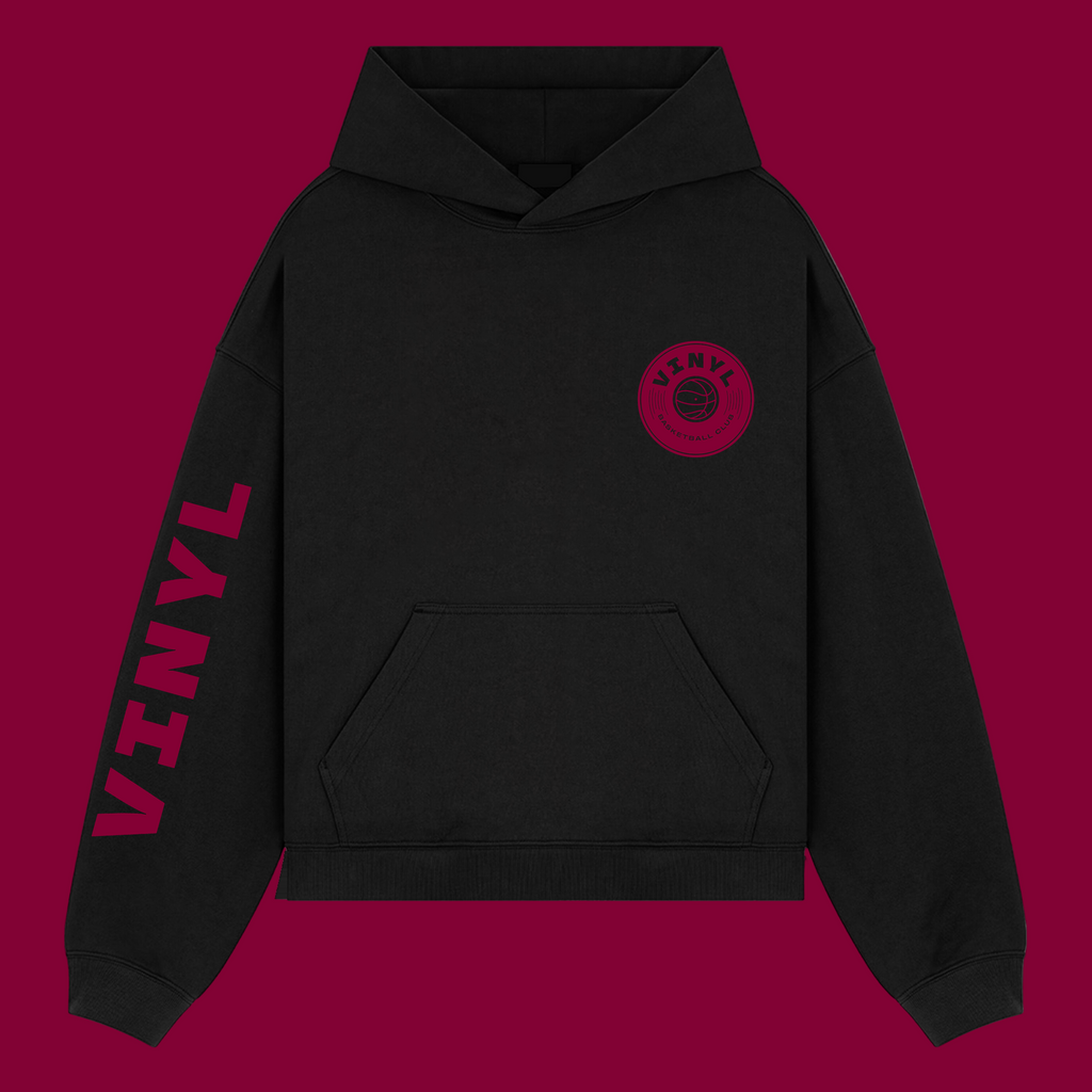 Vinyl Basketball Club Logo Hoodie - Black